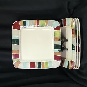Set Of Four Hand Painted And Hand Crafted "Jentry" By Tabletops Sala Plates